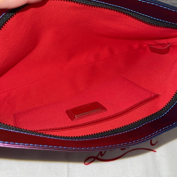 Christian Louboutin preloved clutch great condition color blue n purple studs - Picture 11 of 12
